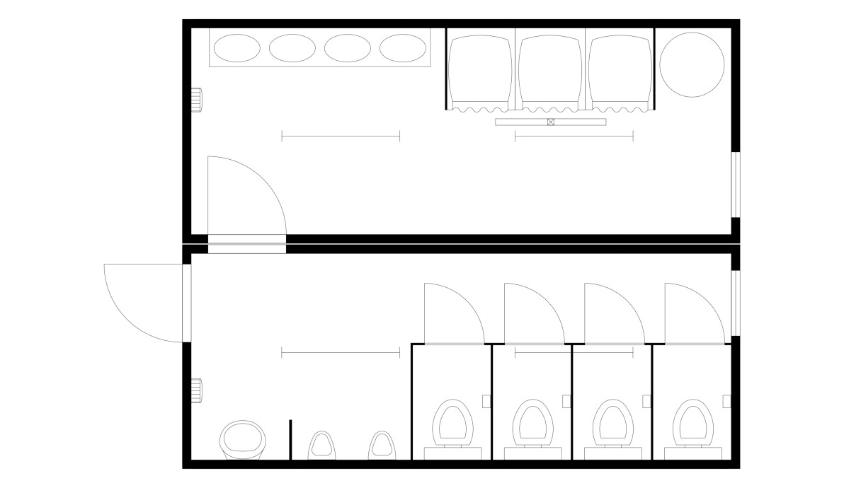 Сдвоенный санитарный модуль