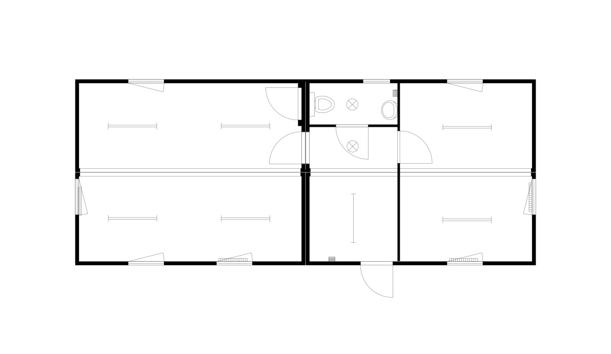 Здание из четырех<br>блок-контейнеров